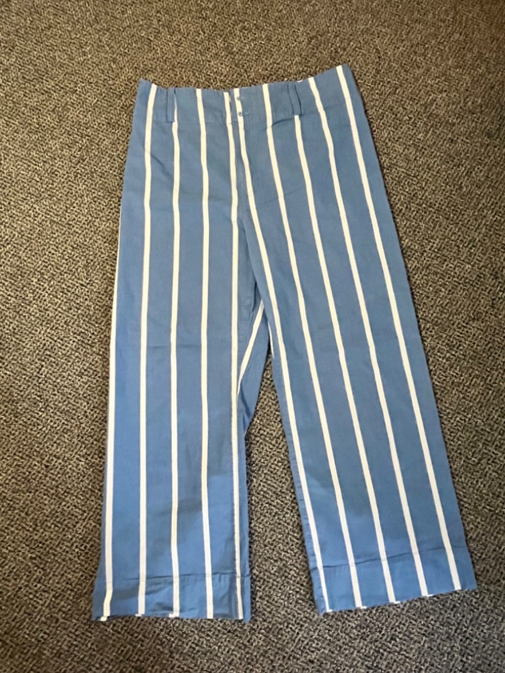 Women's LC Lauren Conrad Pants Blue & White Striped Size 12 Beachy Relax